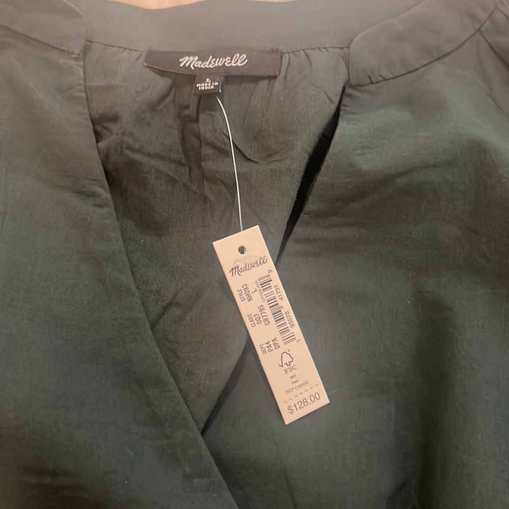 NWT Madewell Dark Green Dress - Picture 4 of 4
